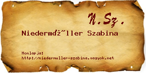 Niedermüller Szabina névjegykártya