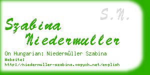 szabina niedermuller business card
